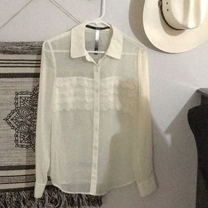 Kensie Sheer Blouse sz small
